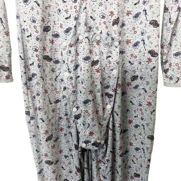 Savage X Fenty Tis The Savage Gray Open Back One Piece Pajamas Christmas Size M - Picture 9 of 13